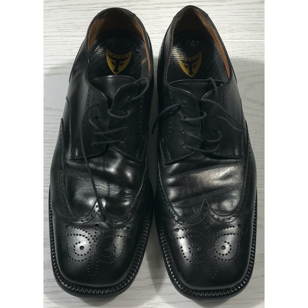 Michael Toschi Mens Leather Wingtip Shoes Size 11.5 Made in Italy CIS Equipped